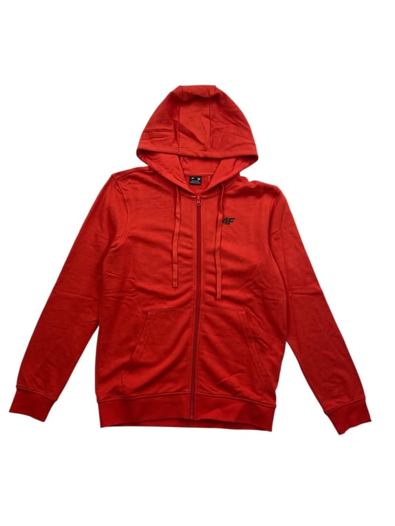 4F Felpa con cappuccio CASUAL con logo rossa da uomo M