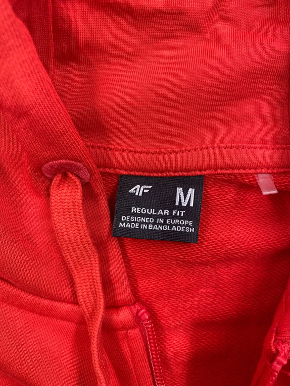 4F Felpa con cappuccio CASUAL con logo rossa da uomo M