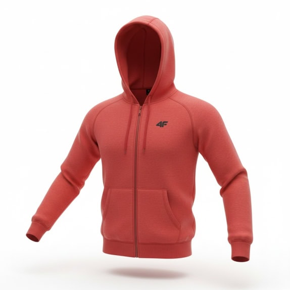 4F Felpa con cappuccio CASUAL con logo rossa da uomo M