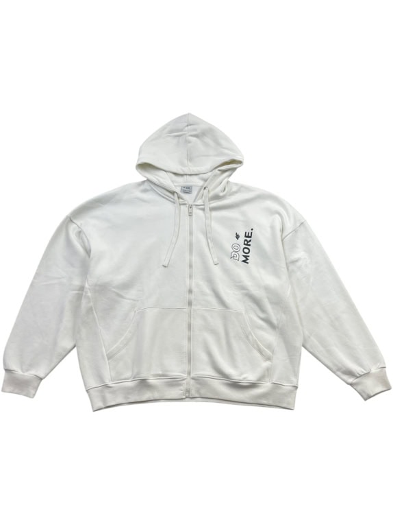 4F Zip Hoodie Logo Λευκό Unisex XXL