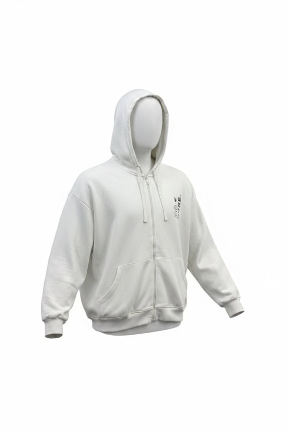 4F Felpa con cappuccio con zip Logo Bianco Unisex XXL