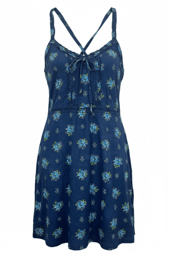 Abercrombie & Fitch Φόρεμα Floral Summer Μπλε Γυναικείο S