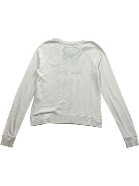 Abercrombie & Fitch Φούτερ Cropped Casual Logo Λευκό Γυναικείο S