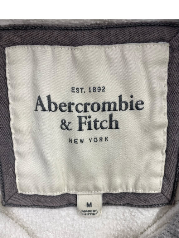 ABERCROMBIE & FITCH Φούτερ Hoodie Vintage Με Λογότυπο Εκρού Ανδρικό M