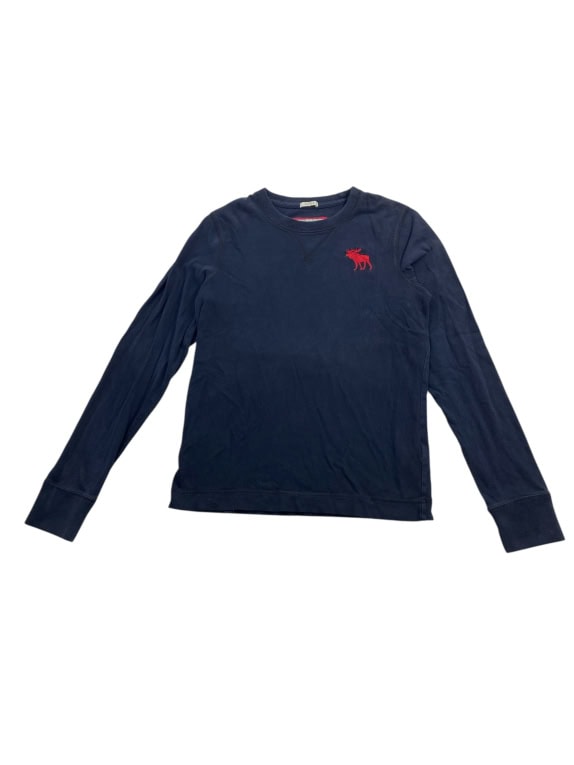 ABERCROMBIE & FITCH Μπλούζα Μακρυμάνικη Με Λογότυπο Navy Μπλε Ανδρική S