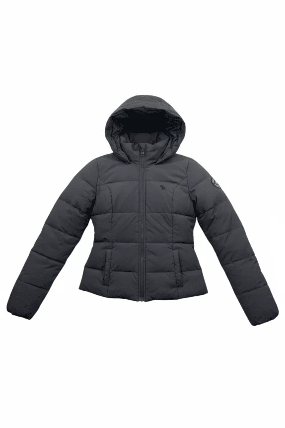 Abercrombie & Fitch Μπουφάν Puffer Casual Logo Μαύρο Γυναικείο M