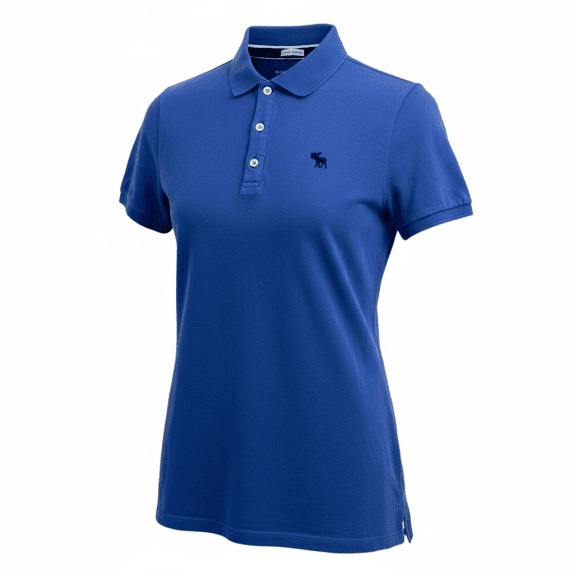 Abercrombie & Fitch Polo casual con logo blu da uomo L