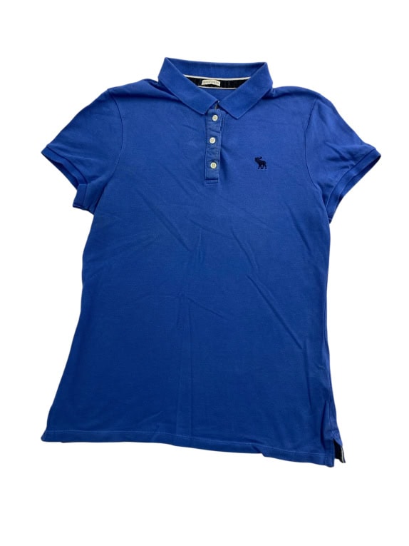 Abercrombie & Fitch Polo casual con logo blu da uomo L