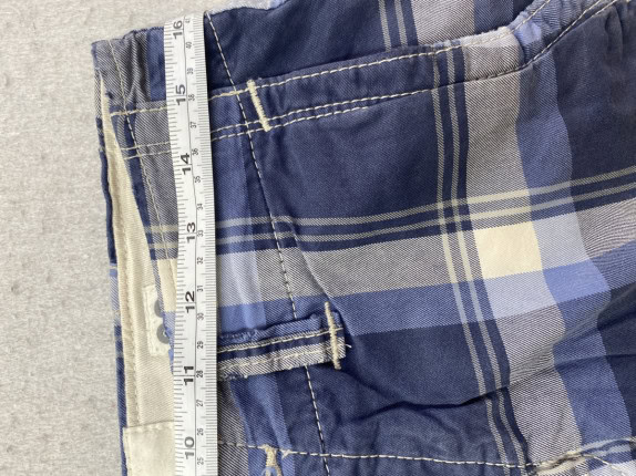 ABERCROMBIE AND FITCH BERMUDA SHORTS PLAID ΜΠΛΕ ΑΝΤΡΙΚΟ PRE OWNED S