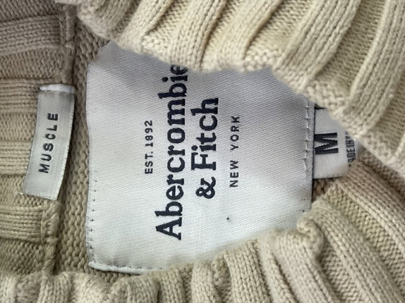ABERCROMBIE AND FITCH ΠΛΕΚΤΗ ΜΠΛΟΥΖΑ ΜΙΝΙΜΑΛ BEIGE ΑΝΤΡΙΚΟ PRE OWNED M