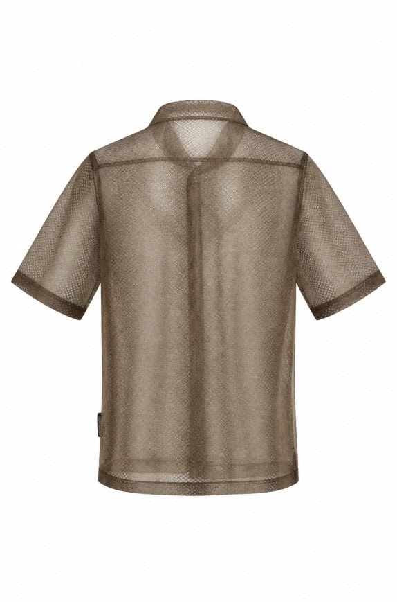 ABERCROMBIE AND FITCH CAMICIA ANIMAL PRINT MARRONE UOMO PRE OWNED S