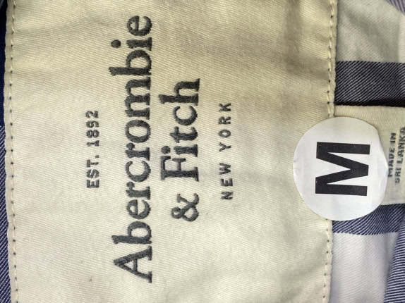 ABERCROMBIE AND FITCH ΠΟΥΚΑΜΙΣΟ CHECKED ΝΑΥΤΙΚΟ ΜΠΛΕ ΑΝΤΡΙΚΟ PRE OWNED M