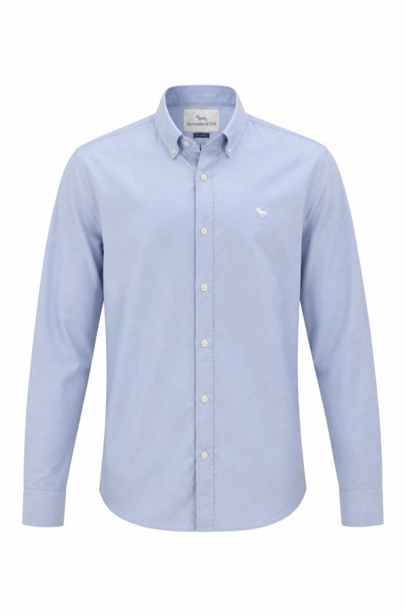 ABERCROMBIE AND FITCH CAMICIA MINIMAL CELESTE UOMO PRE OWNED L