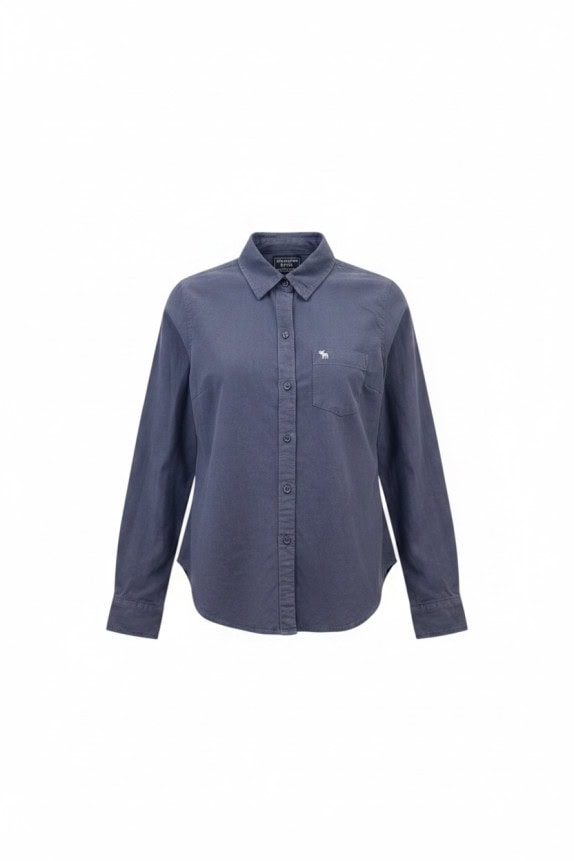 ABERCROMBIE FITCH ΠΟΥΚΑΜΙΣΟ MINIMAL ΣΚΟΥΡΟ ΜΠΛΕ ΓΥΝΑΙΚΕΙΟ PRE OWNED XS