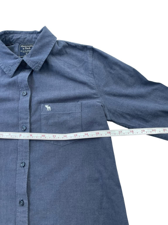 ABERCROMBIE FITCH ΠΟΥΚΑΜΙΣΟ MINIMAL ΣΚΟΥΡΟ ΜΠΛΕ ΓΥΝΑΙΚΕΙΟ PRE OWNED XS
