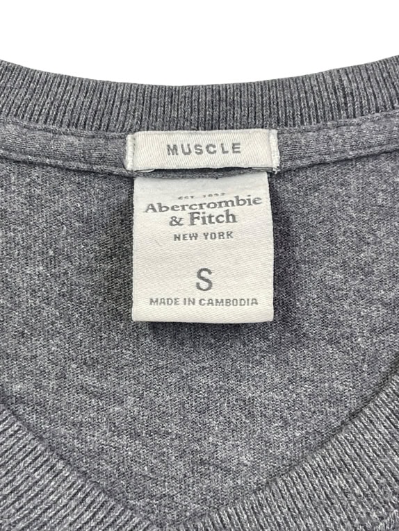 ABERCROMBIE FITCH T SHIRT MUSCLE ΓΚΡΙ ΑΝΤΡΙΚΟ S pre-owned