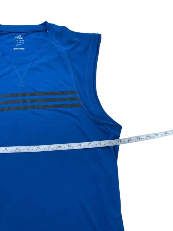 ADIDAS SLEEVELESS TOP ATHLETIC BLUE MENS PRE OWNED L