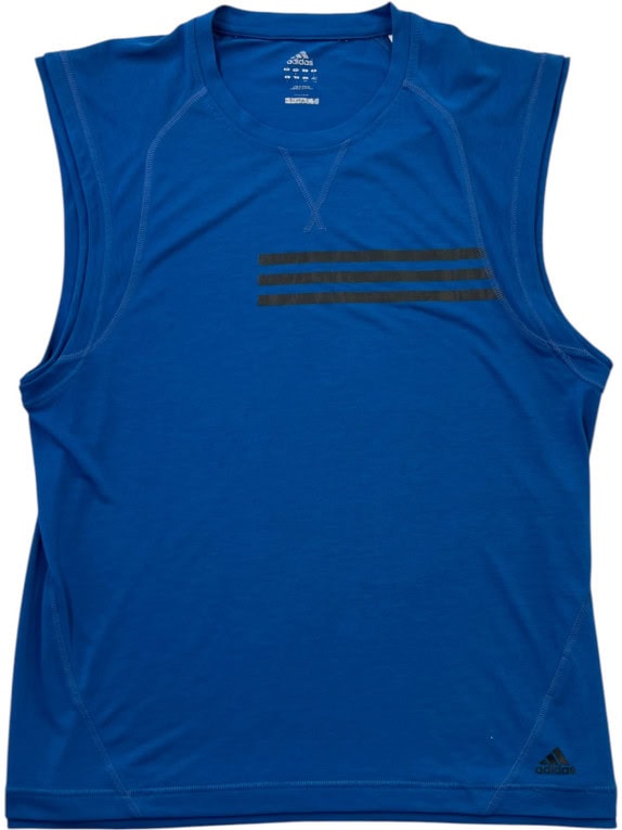 ADIDAS SLEEVELESS TOP ATHLETIC BLUE MENS PRE OWNED L