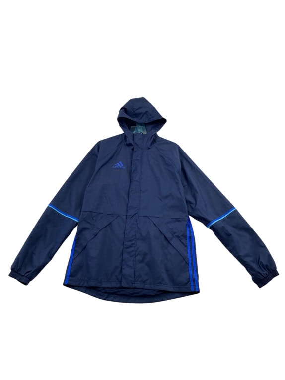 ADIDAS giacca antivento con logo blu da uomo M