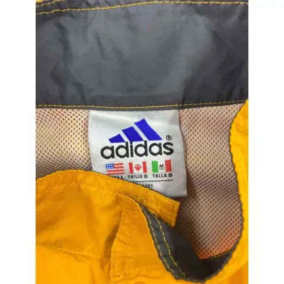 Adidas Αντιανεμικό Jacket Vintage Logo Κίτρινο Unisex XL