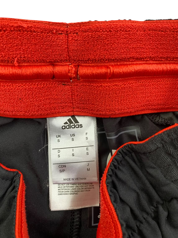 ADIDAS pantaloncini sportivi Performance con zip neri/rossi da uomo S