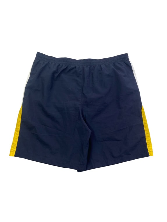 ADIDAS Bermuda sportivi vintage con 3 strisce blu/giallo unisex XL