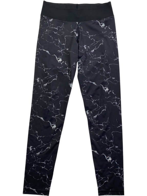ADIDAS leggings sportivi con motivo marmorizzato nero/bianco da donna S