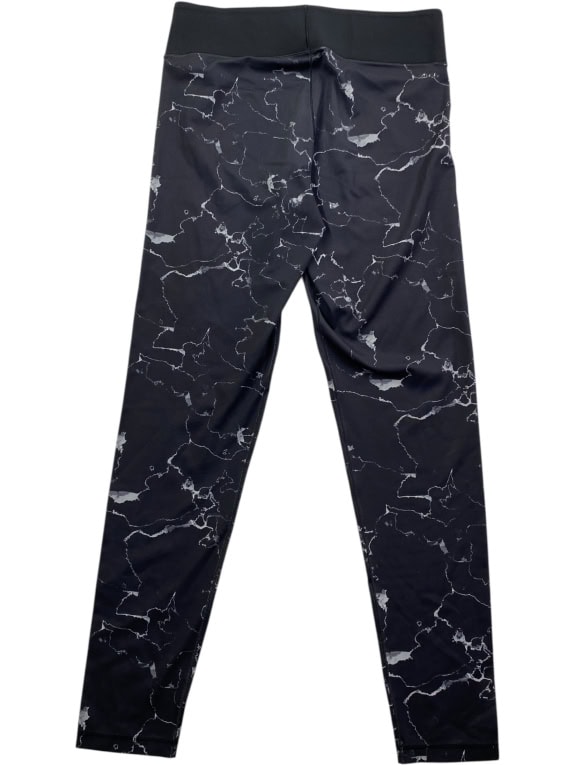 ADIDAS leggings sportivi con motivo marmorizzato nero/bianco da donna S