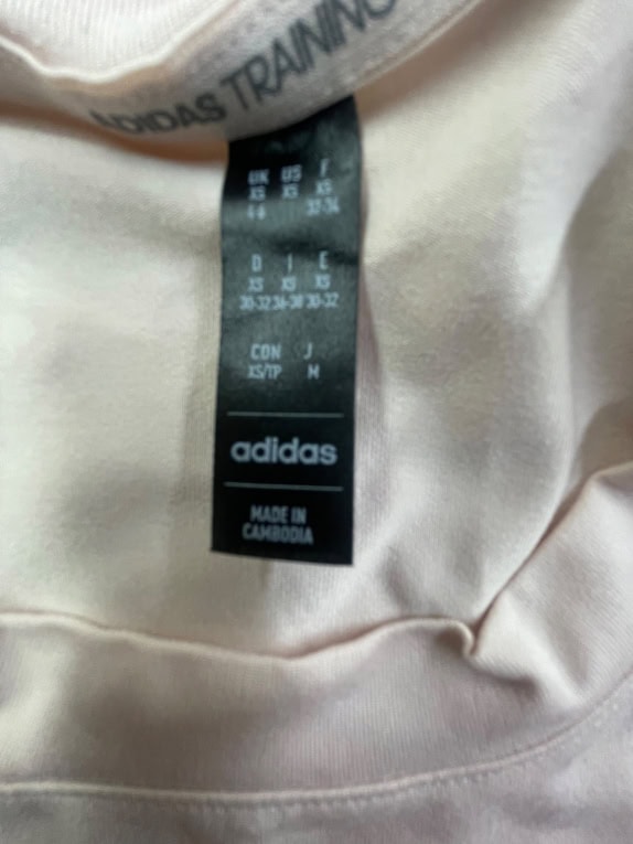 ADIDAS PERFORMANCE TRAINING T-SHIRT LOGO BEIGE PINK WOMEN M