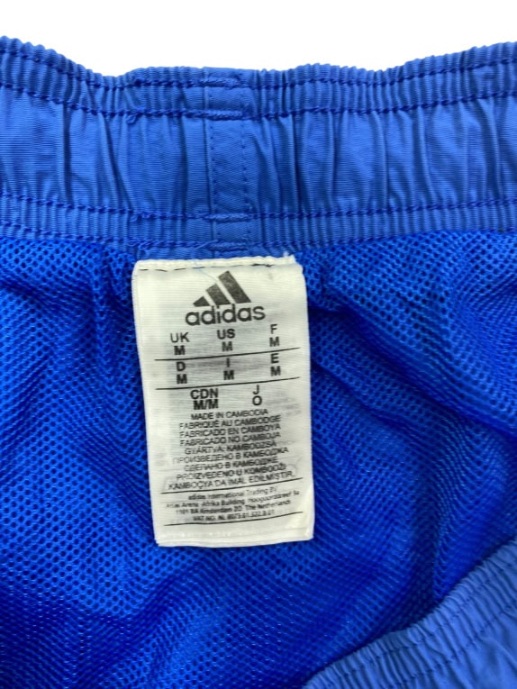 ADIDAS pantaloncini sportivi da uomo con 3 strisce iconiche blu royal medium