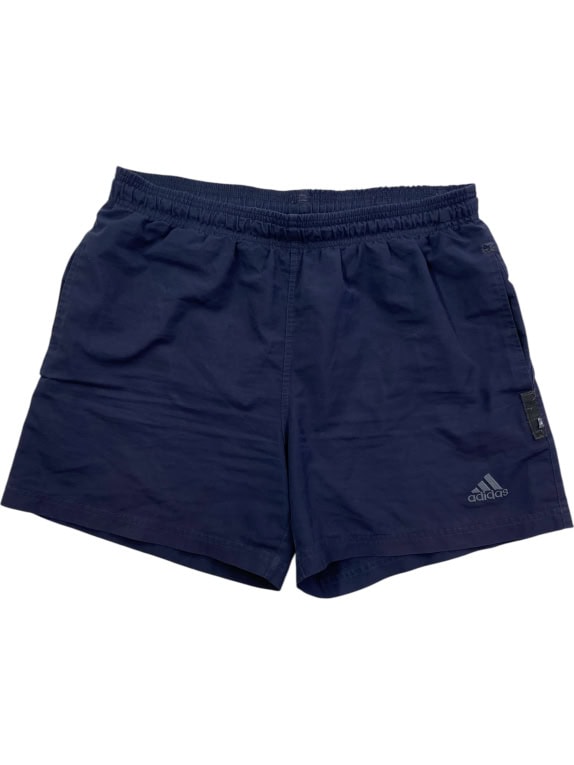 Pantaloncini sportivi adidas vintage performance con logo ricamato blu scuro da uomo M