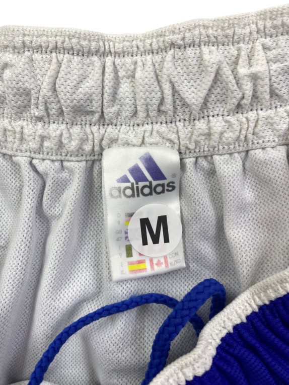 ADIDAS pantaloncini sportivi stile vintage con tre strisce blu da uomo M