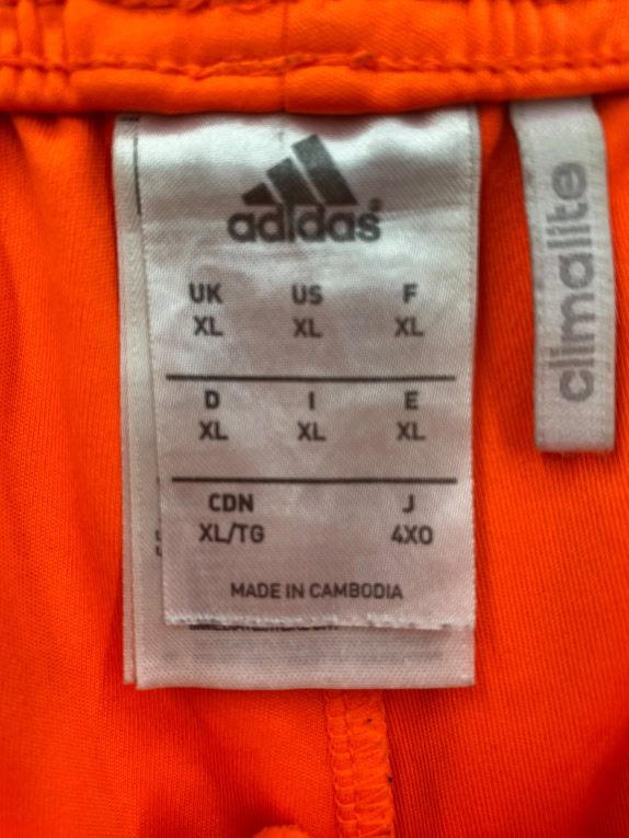ADIDAS CLIMALITE SPORTS SHORTS 3-STRIPES ORANGE MEN'S XL