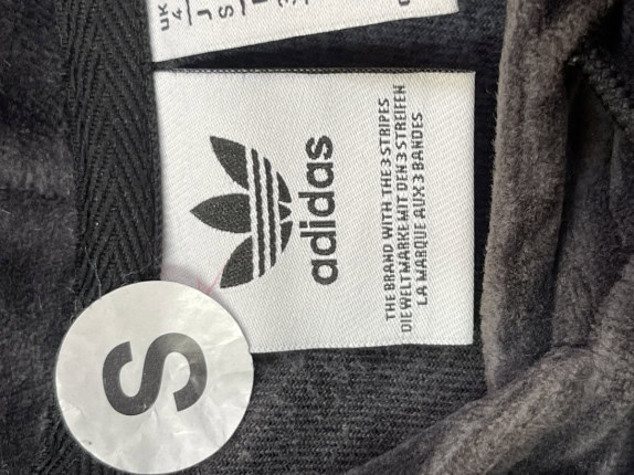 ADIDAS CROP HOODIE STREETWEAR BLACK WOMEN PRE OWNED S