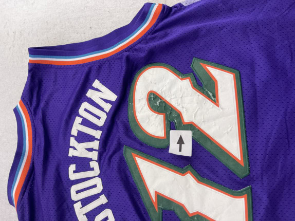 1990s NBA ΦΑΝΕΛΑ ΜΠΑΣΚΕΤ JAZZ VINTAGE ΜΩΒ ΑΝΤΡΙΚΟ PRE OWNED L