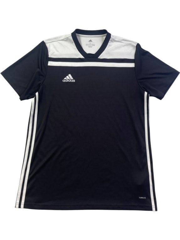 ADIDAS FOOTBALL JERSEY ATHLETIC BLACK WHITE MEN PRE OWNED L