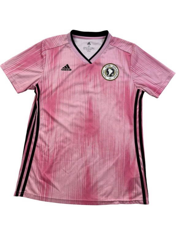 ADIDAS FOOTBALL JERSEY SPORTY PINK WOMEN PRE OWNED XS
