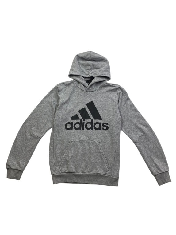 ADIDAS LOGO HOODIE GREY MEN'S M