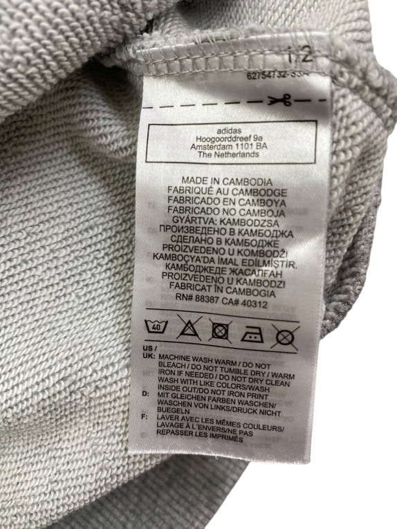 ADIDAS LOGO HOODIE GREY MEN'S M