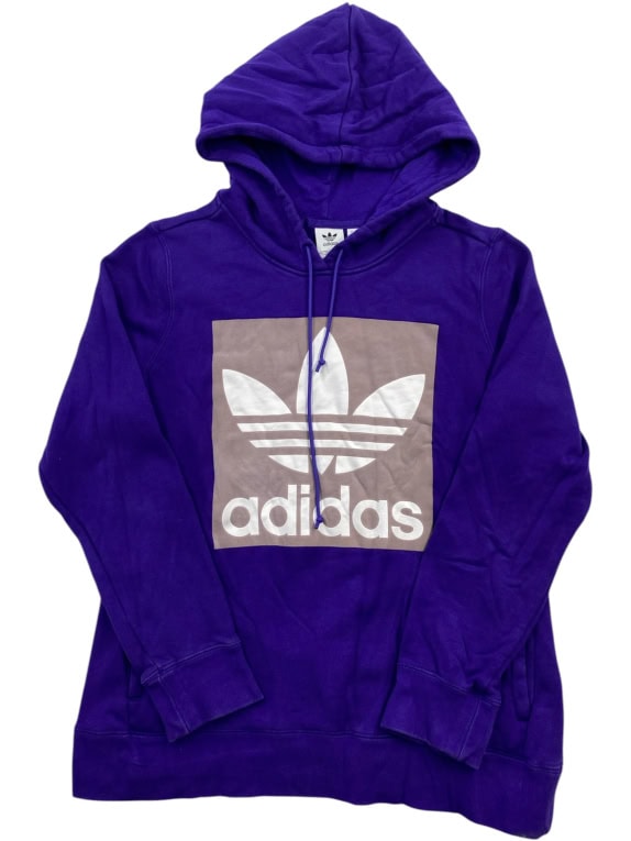 ADIDAS HOODIE BIG LOGO PURPLE WOMENS M