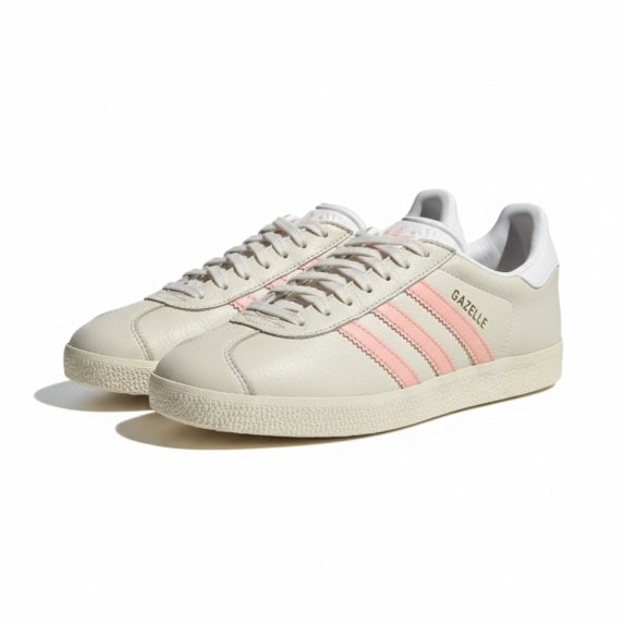 Adidas Gazelle Suede Vintage Logo Μπεζ Ροζ Γυναικεία EU 39 1/3