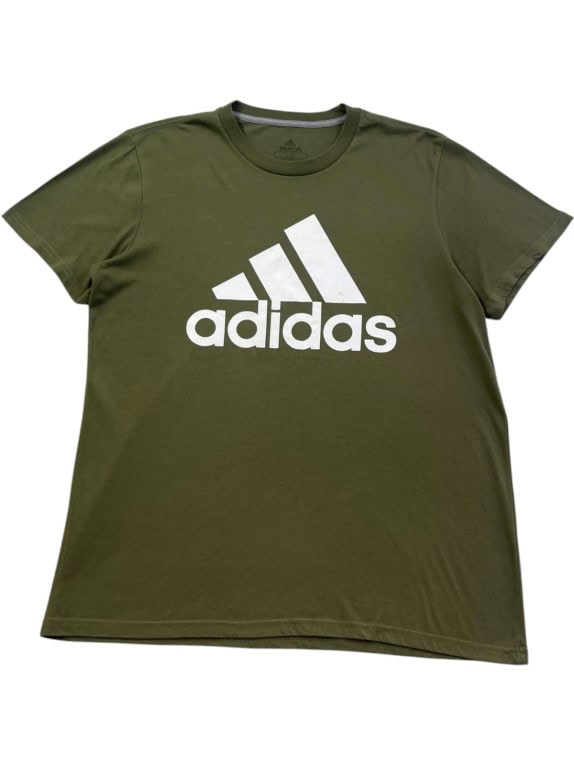 ADIDAS GRAPHIC TEE MINIMAL OLIVE MEN PRE OWNED L