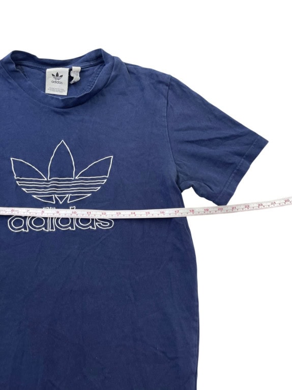 ADIDAS GRAPHIC TEE RETRO NAVY MEN PRE OWNED S