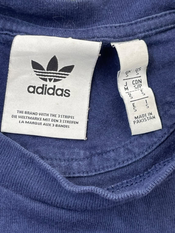 ADIDAS GRAPHIC TEE RETRO NAVY MEN PRE OWNED S