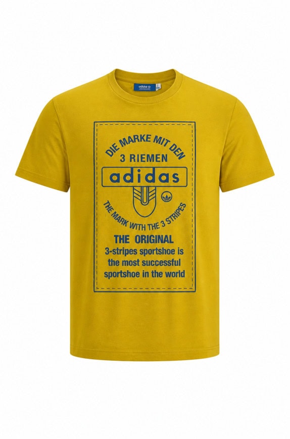 ADIDAS GRAPHIC TEE RETRO YELLOW MEN PRE OWNED M