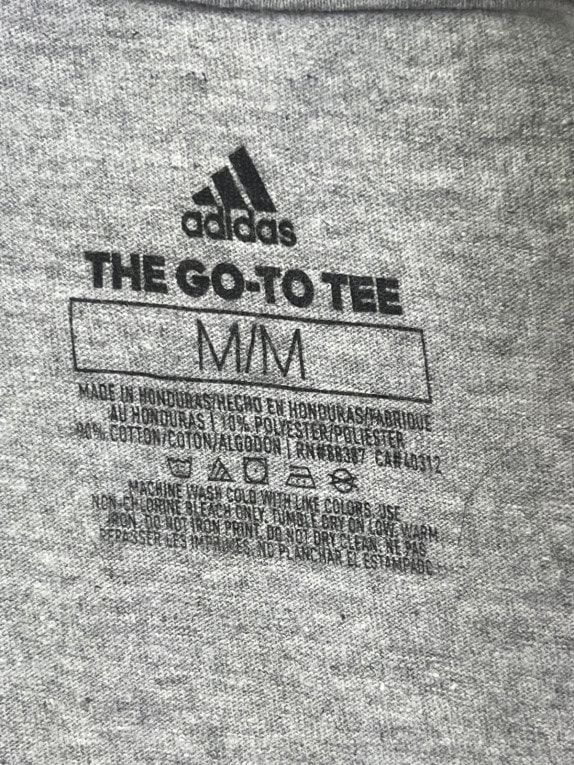 ADIDAS GRAPHIC TEE SPORTSWEAR GREY MEN PRE OWNED M