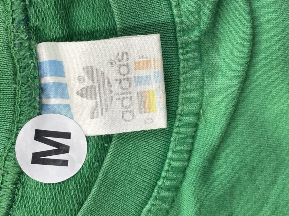 1990s ADIDAS GRAPHIC TEE STREETWEAR GREEN MEN PRE OWNED M