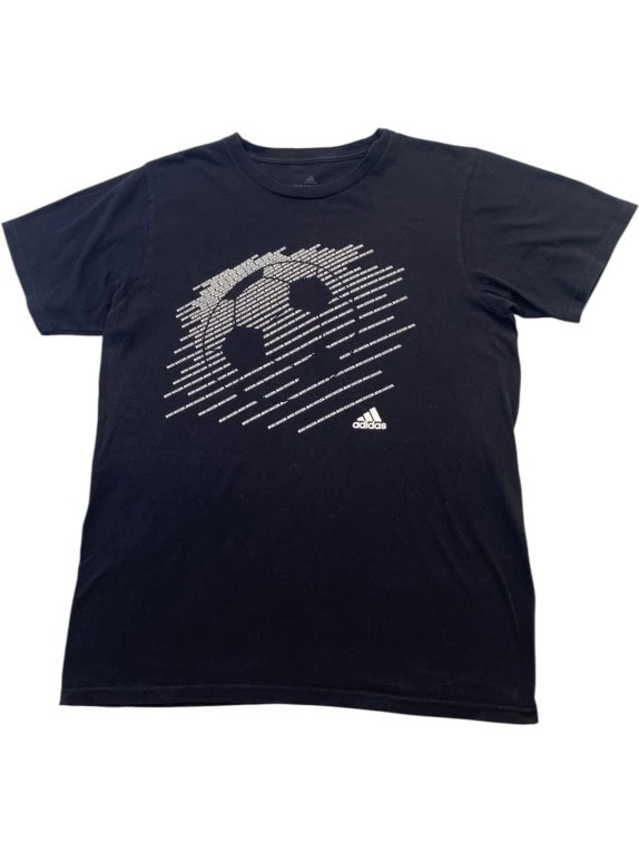 ADIDAS GRAPHIC TEE STREETWEAR BLACK MEN PRE OWNED M