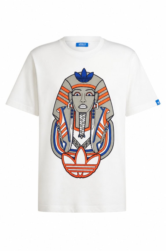 ADIDAS GRAPHIC TEE STREETWEAR OFF WHITE UNISEX PRE OWNED L