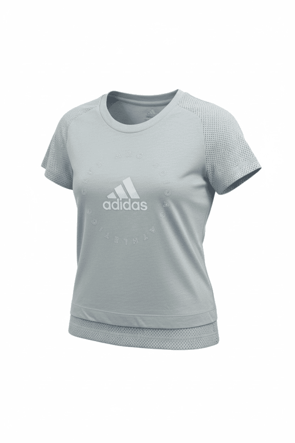 T-shirt sportiva da donna Adidas azzurra con dettagli in mesh